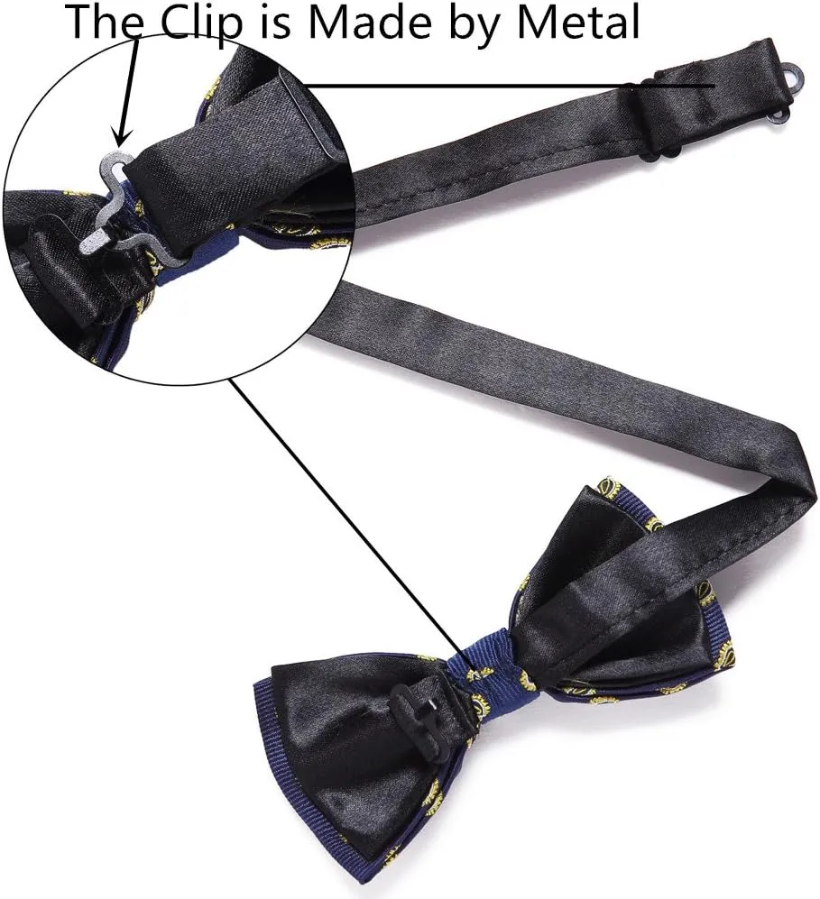 AUSKY 8 PACKS Elegant Adjustable Pre-tied Bow Ties for Men Boys (1&4&5&6&8 Pack for option)