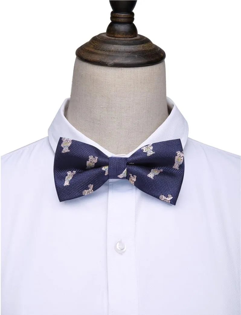AUSKY 8 PACKS Elegant Adjustable Pre-tied Bow Ties for Men Boys (1&4&5&6&8 Pack for option)