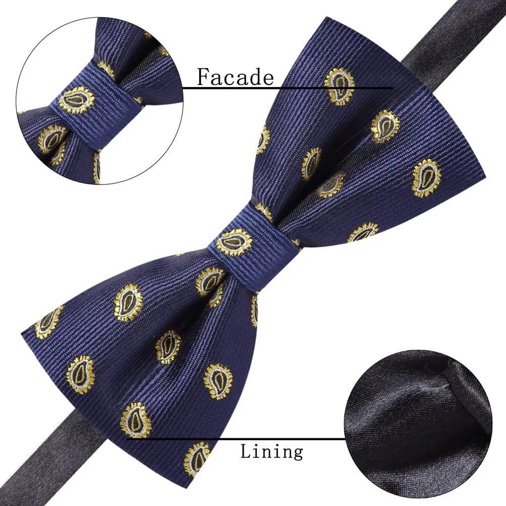 AUSKY 8 PACKS Elegant Adjustable Pre-tied Bow Ties for Men Boys (1&4&5&6&8 Pack for option)