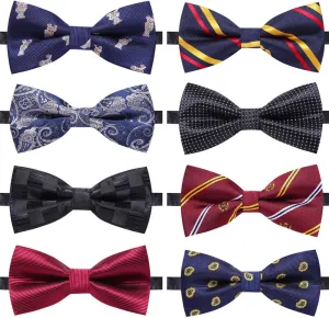 AUSKY 8 PACKS Elegant Adjustable Pre-tied Bow Ties for Men Boys (1&4&5&6&8 Pack for option)
