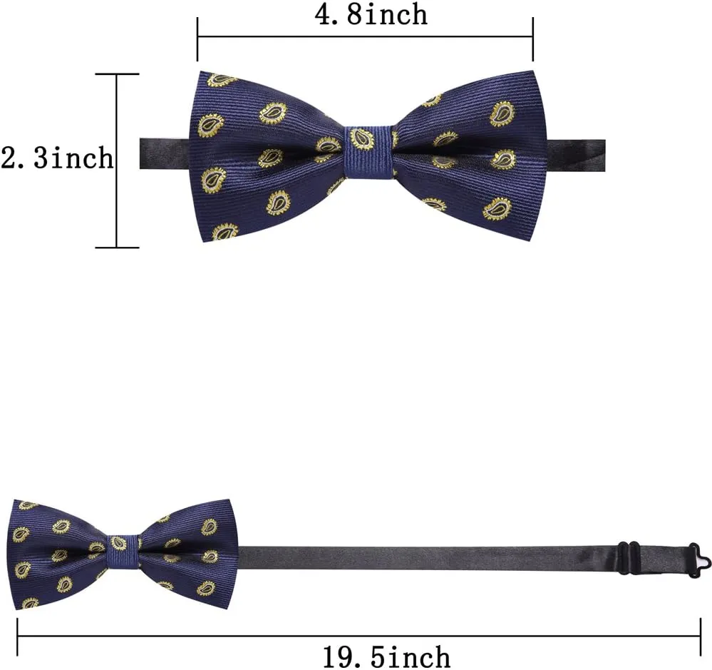 AUSKY 8 PACKS Elegant Adjustable Pre-tied Bow Ties for Men Boys (1&4&5&6&8 Pack for option)