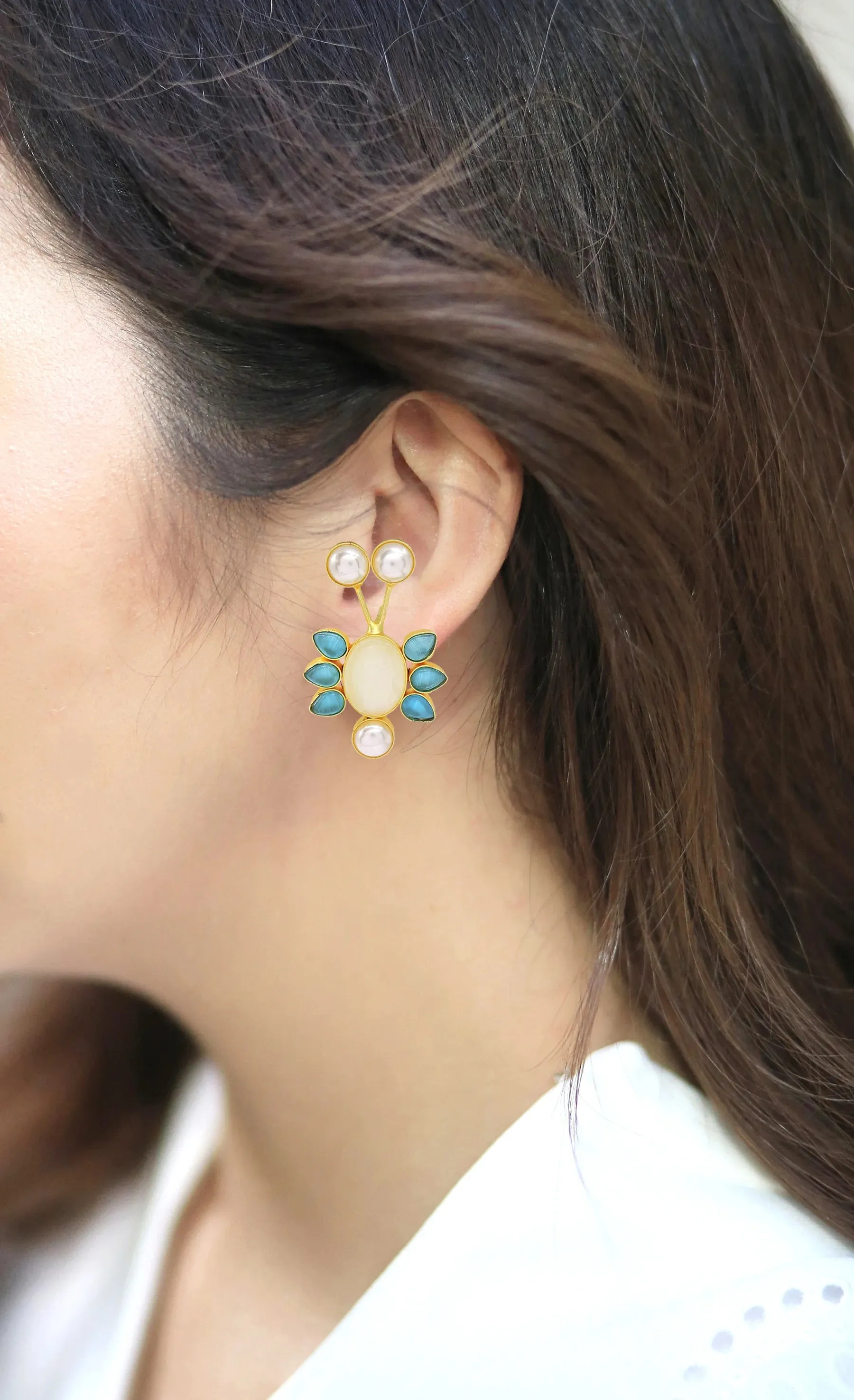 Blue Glass Wisp Earrings