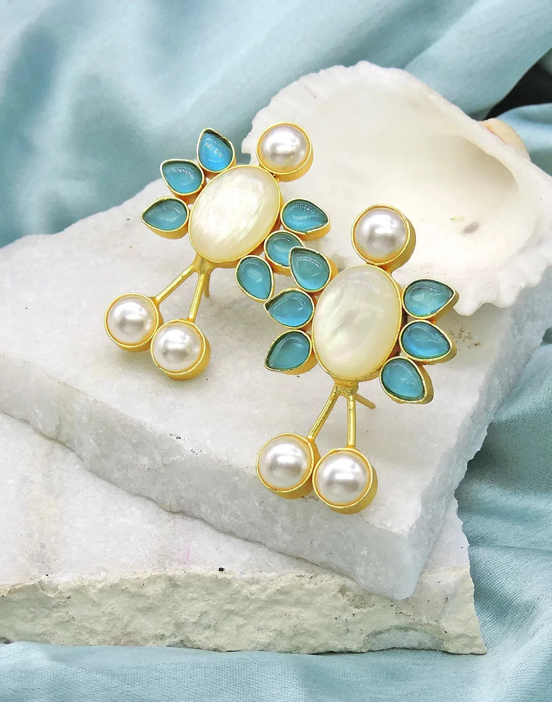 Blue Glass Wisp Earrings