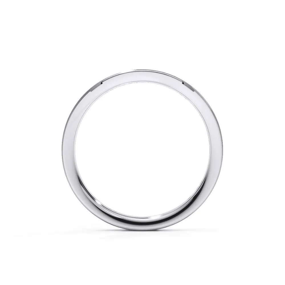 Classic White Gold Men's Wedding Band with Engraved Cross-Detail Design