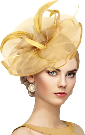 dressfan Womens Fascinator Hat Headpiece Vintage 20s 50s Accessories Headband for Derby/Wedding/Cocktail/Wedding/Tea Party