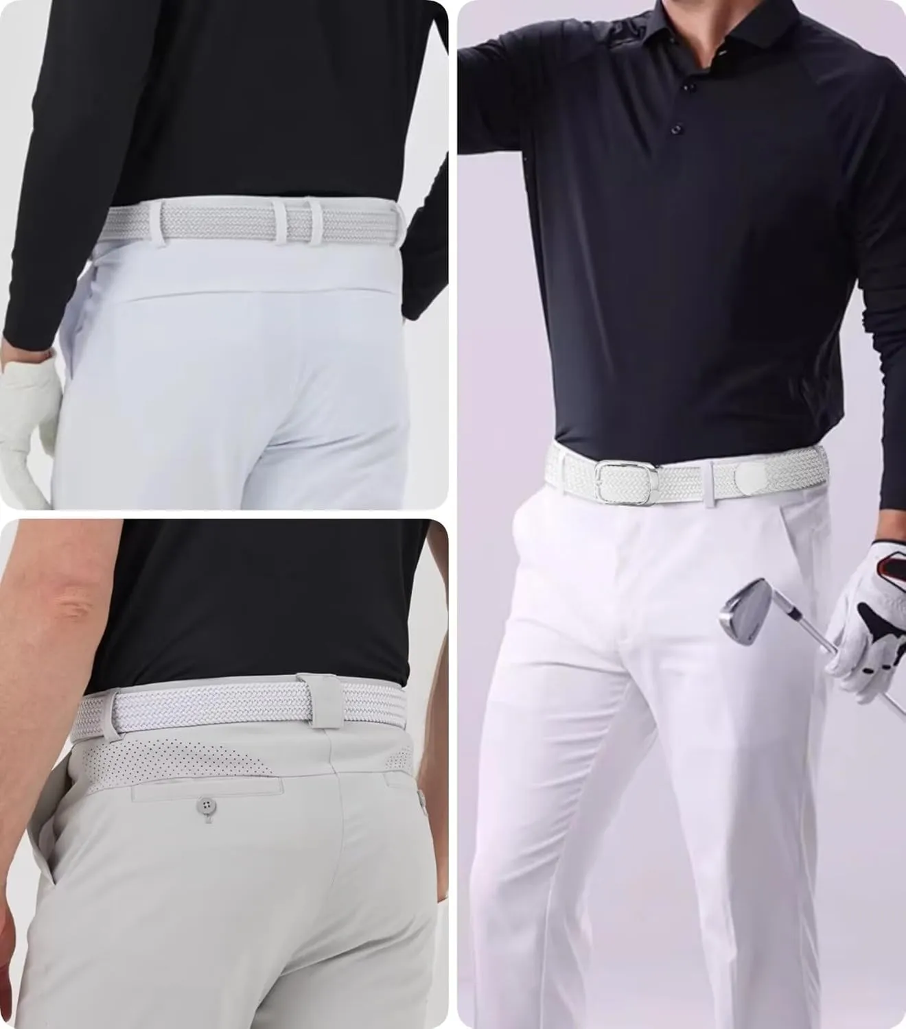 Elastic Braided Belt for Men and Women,Stretchable Adjustable Web Woven Belt for Work,Casual Wear, and Golf