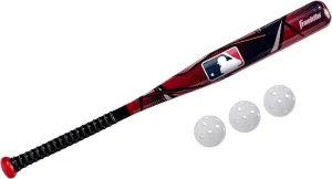 Franklin Sports Kids Plastic Baseball Bat   Balls Set - MLB Slammin' Toy Bat & Ball Set for Kids - Youth 30" Inch Plastic Baseball Bat & Plastic Baseball - Kids Bat   Ball Set
