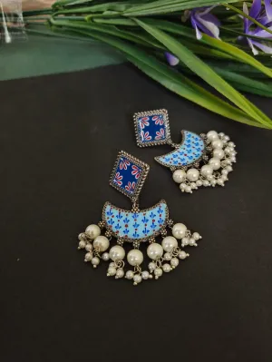 Hand-painted Oxidised Jewellery Earrings | Sarichka