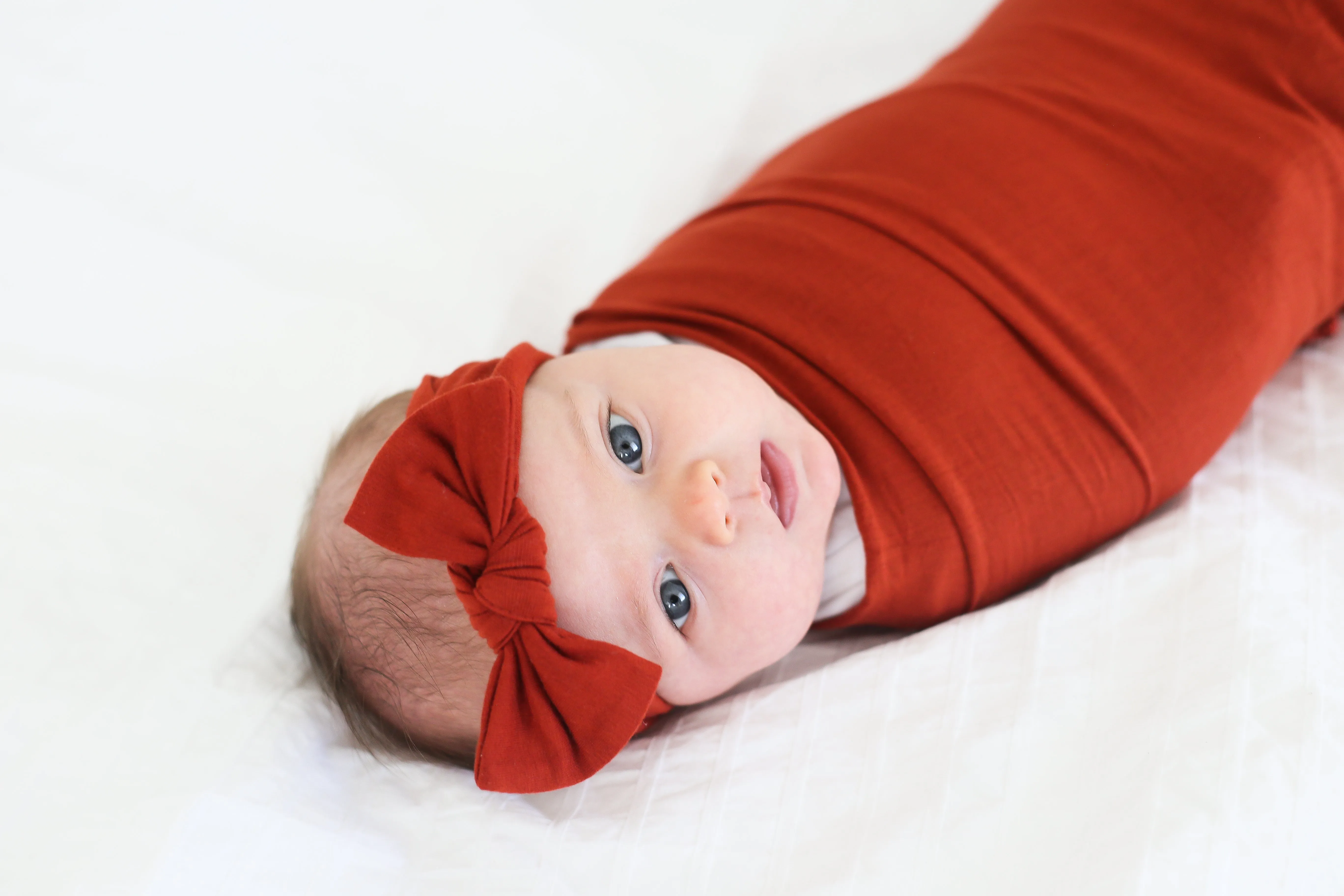 Knit Headband Bow - Rust