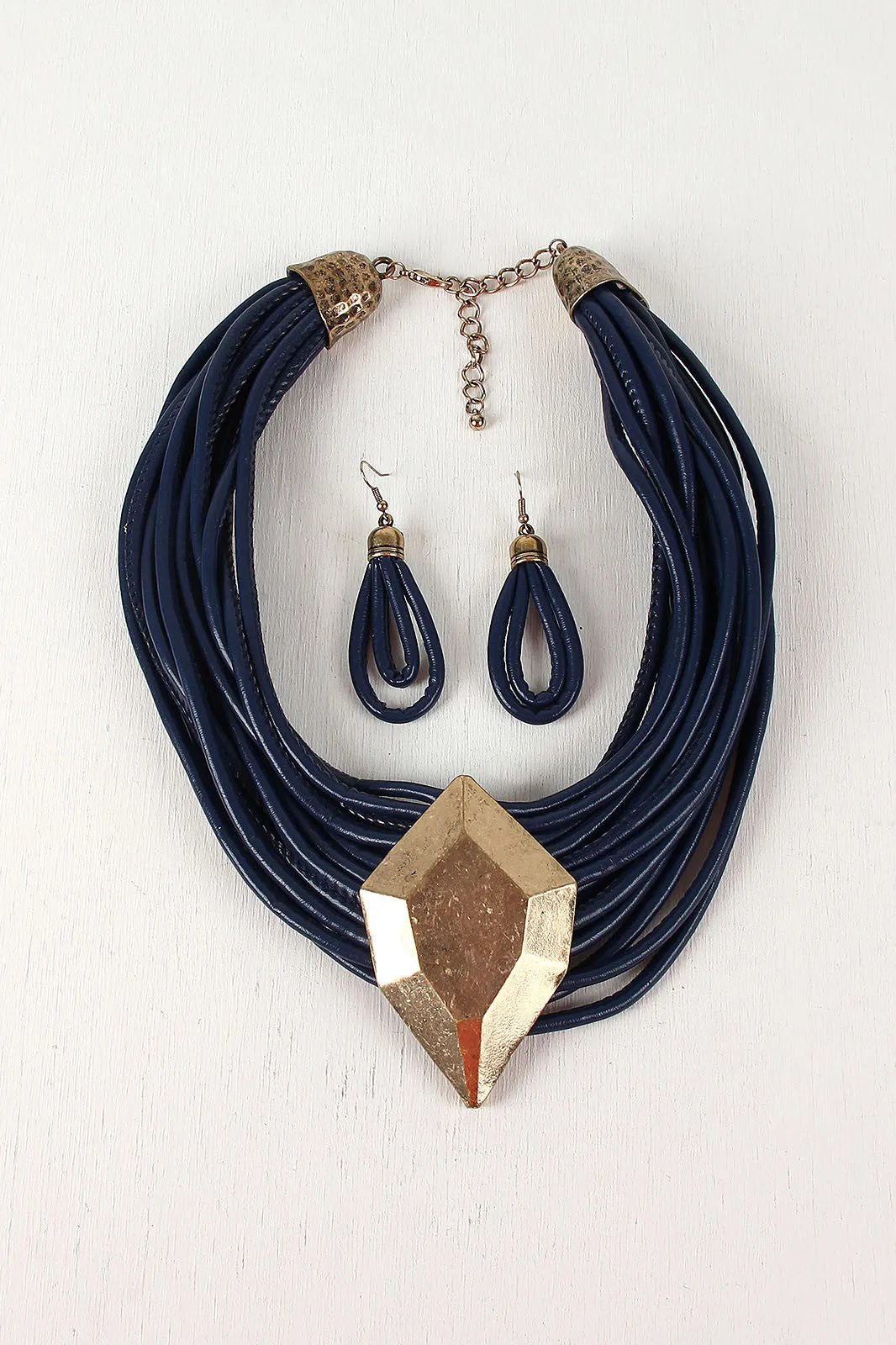 Metal Diamond Multistrand Necklace