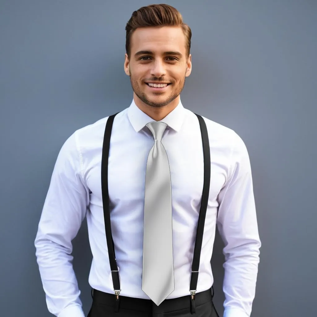 Moda Di Raza Ties For Men, Alternative to Clip On, Woven Microfiber Satin Silk Finish, Zipper Necktie For Adult and Boys