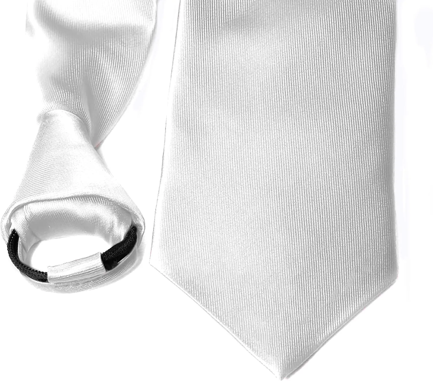Moda Di Raza Ties For Men, Alternative to Clip On, Woven Microfiber Satin Silk Finish, Zipper Necktie For Adult and Boys