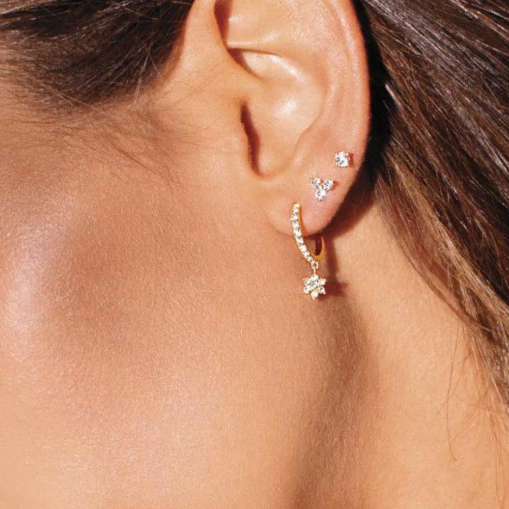 MURKANI Star Drop Hoops White Topaz GOLD