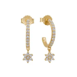 MURKANI Star Drop Hoops White Topaz GOLD