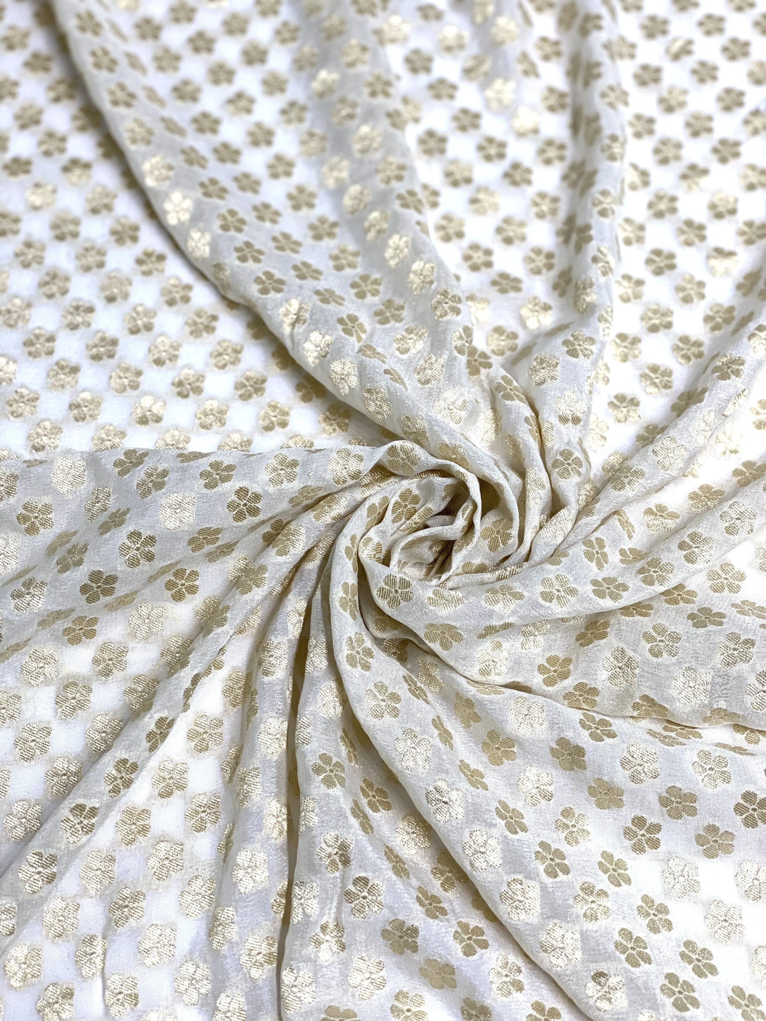 Off-White Gold Flower 1083 Silk Blend Novelty