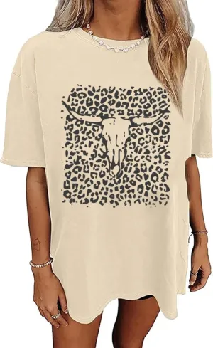 Oversized Wild West Cowboys T-Shirt for Women Vintage Country Music Tee Western Rodeo Graphic Tee Short Sleeve Loose Top
