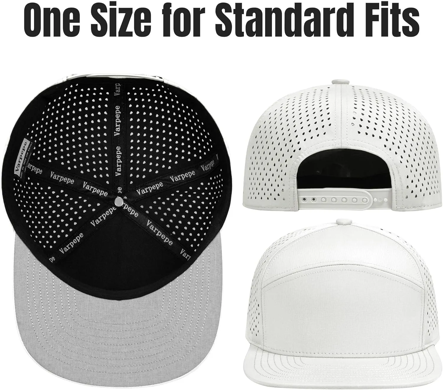 Performance Snapback Hats for Men Women,Flat Bill Cap,Golf,Running,Workout