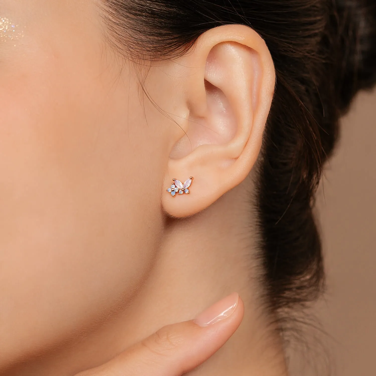 Rose Gold Cho Butterfly Studs