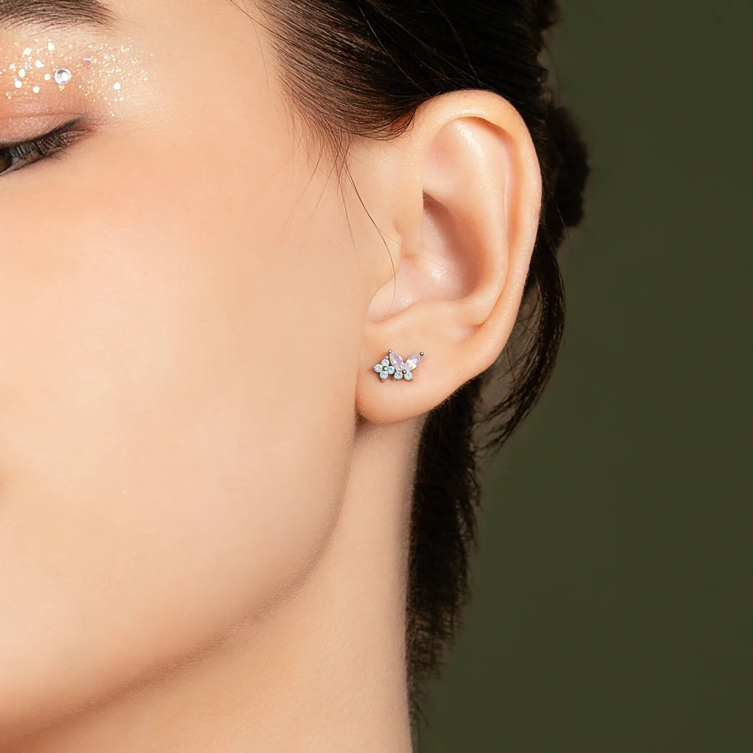 Silver Cho Butterfly Studs