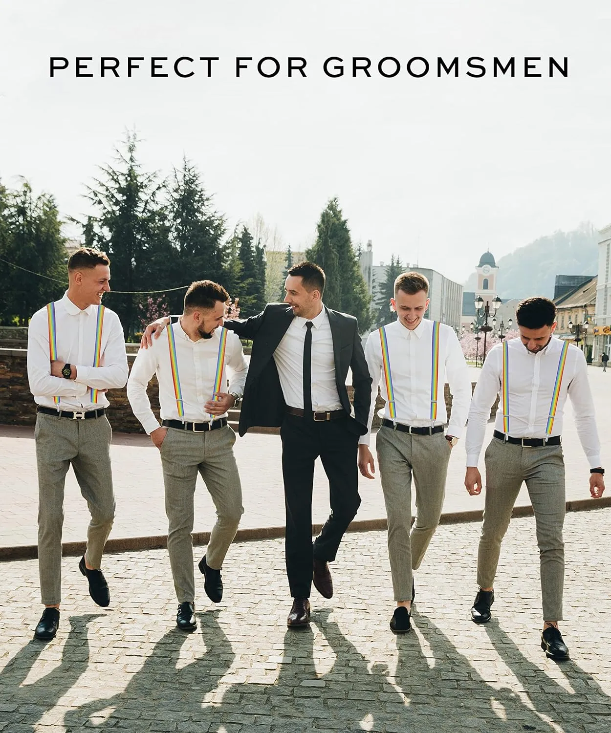 Suspenders for Men, Men's Suspenders, Suspenders Women - Adjustable Size Elastic 1 inch Wide Y Shape Costume Suspenders