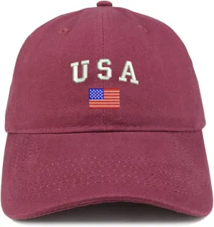 Trendy Apparel Shop American Flag and USA Embroidered Dad Hat Patriotic Cap