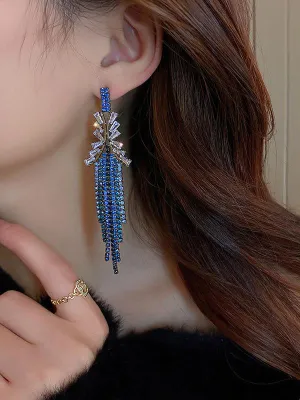 Urban Blue Tasseled Earring