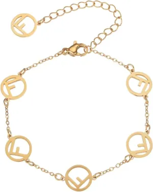 Women's 18K gold letter F bracelet Personalized CZ jewelry Suitable for daily, party or special occasion fashion jewelry gifts