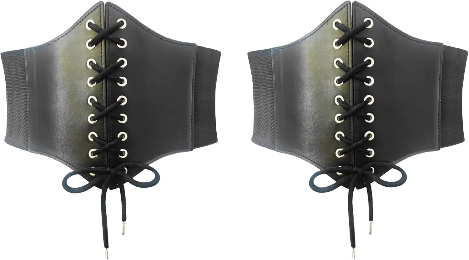 Women's Lace-Up Corset Waspie Wide Belt Retro Elastic Waist Tied for Ladies Halloween Costume